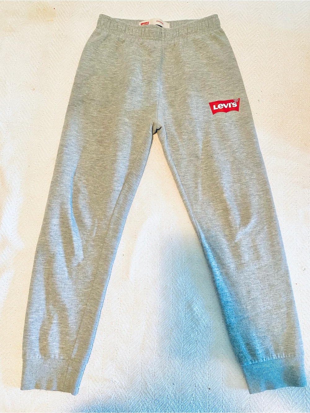 Levi's Kids Light Gray Jogger Sweatpants with Red Logo